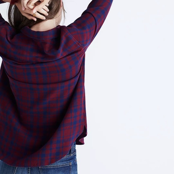 Madewell Flannel Zip-Front Popover Shirt in McKinney Plaid - Picture 6 of 8